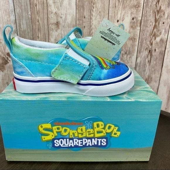 Vans x SpongeBob Slip On V Imaginaaation Sneakers Size 4 Toddler - Picture 10 of 14